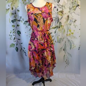 Signature by Robbie Bee Floral Ruffle Summer Dress